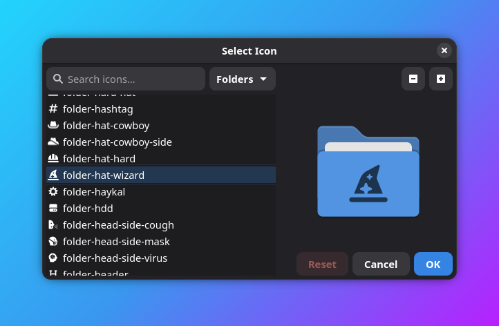 Nautilus Custom Icon Name GUI Preview